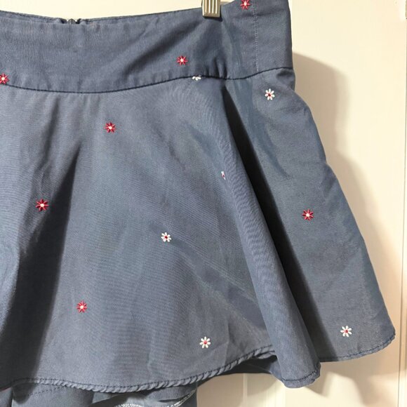 Womens Y2K Blue Skort Floral Embroidered SP Fashion Sz 36 - Picture 2 of 11